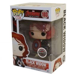 Funko POP! Marvel Vinyl Bobble-Head - Avengers Age of Ultron - BLACK WIDOW with Shield #103 *Excl* Funko POP! Marvel Vinyl Bobble-Head - Avengers Age of Ultron - BLACK WIDOW with Shield #103 *Excl*