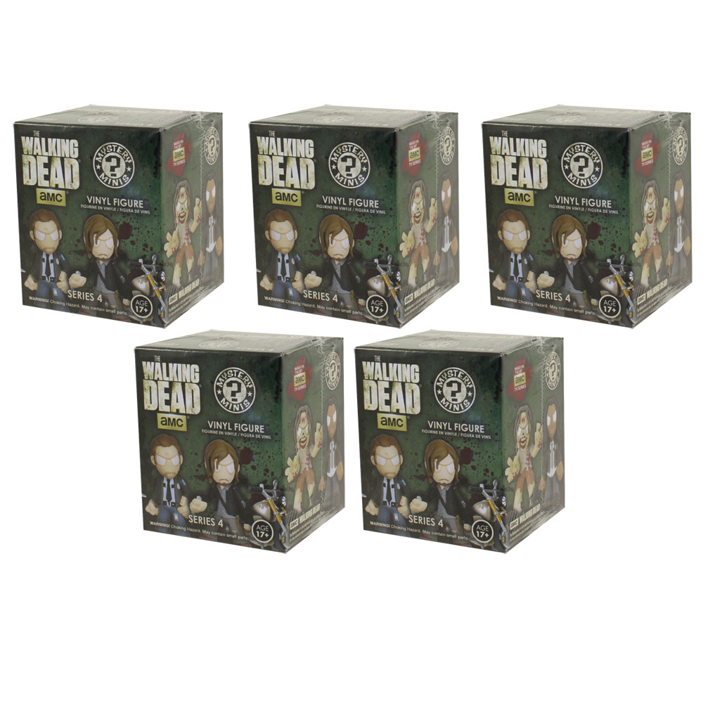 Funko Mystery Minis Vinyl Figure - The Walking Dead- Series 4 - Packs (5 Pack Lot)