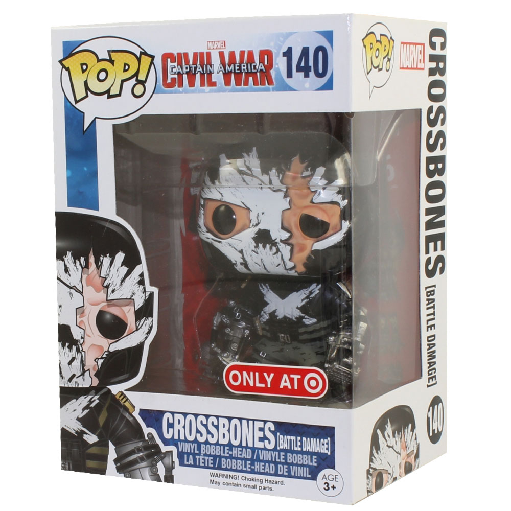 Funko POP! Vinyl Bobble - Captain America: Civil War - CROSSBONES (Battle Damage) #140 *Exclusive*