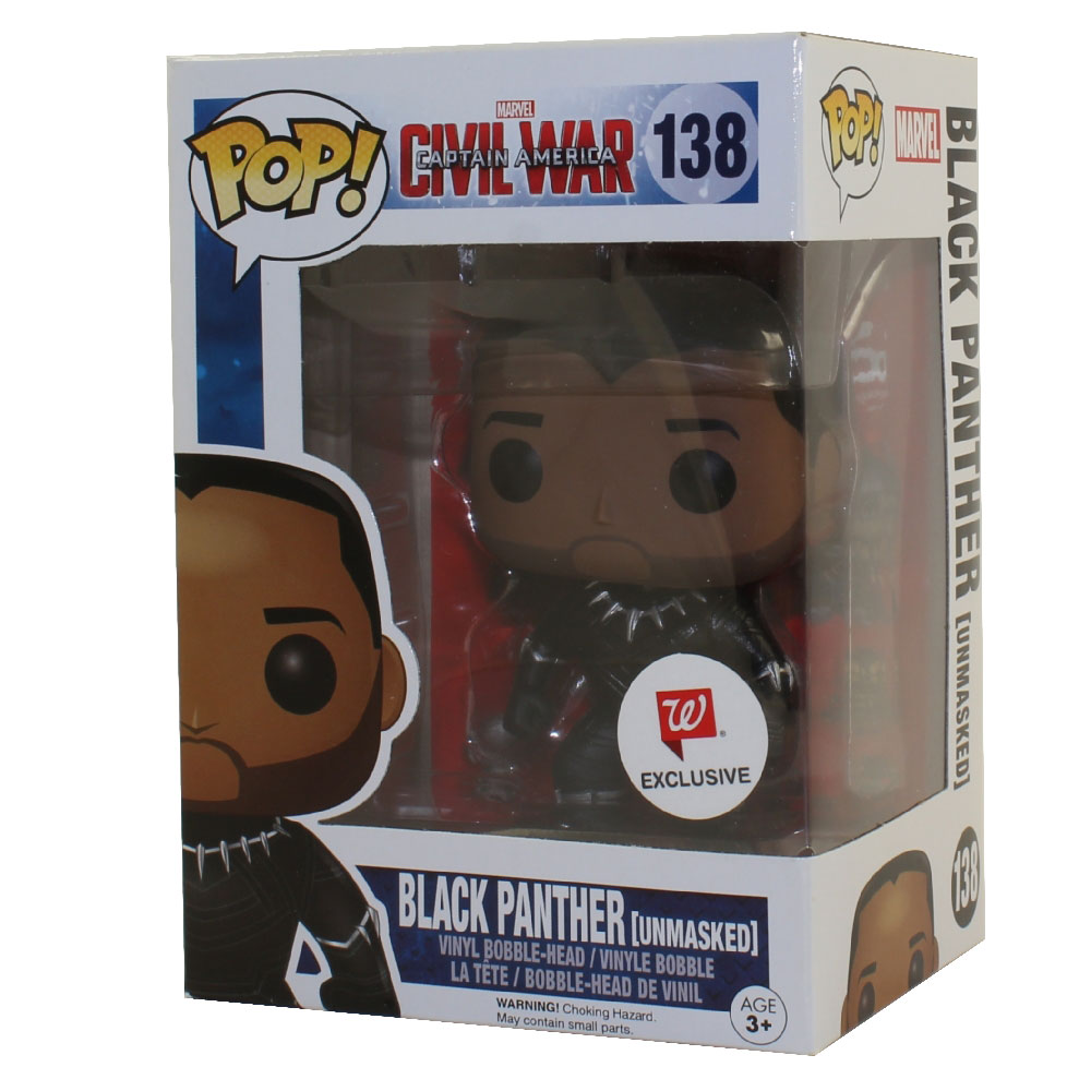 Funko POP! Vinyl Bobble - Captain America: Civil War - BLACK PANTHER (Unmasked) #138 *Exclusive*