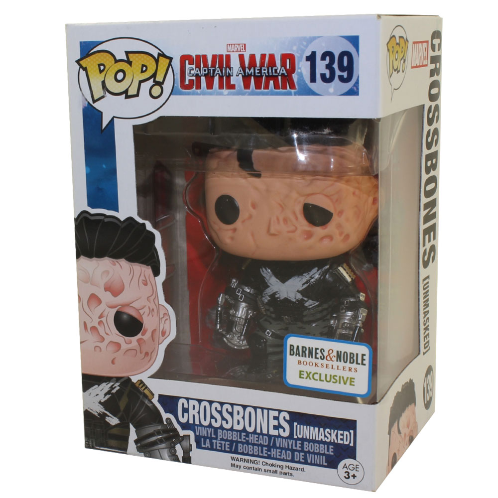 Funko POP! Vinyl Bobble - Captain America: Civil War - CROSSBONES (Unmasked) #139 *Exclusive*