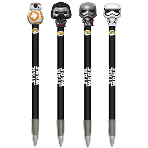 Funko Collectible Pens with Topper - Star Wars - SET OF 4 (BB-8, Kylo, Phasma & Trooper)