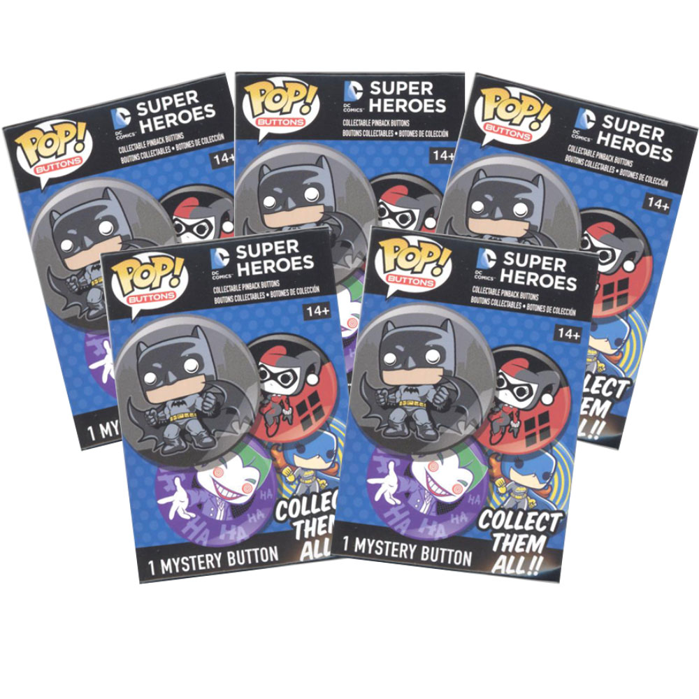 Funko Collectible Pinback Buttons - DC Comics - 5 Pack Lot