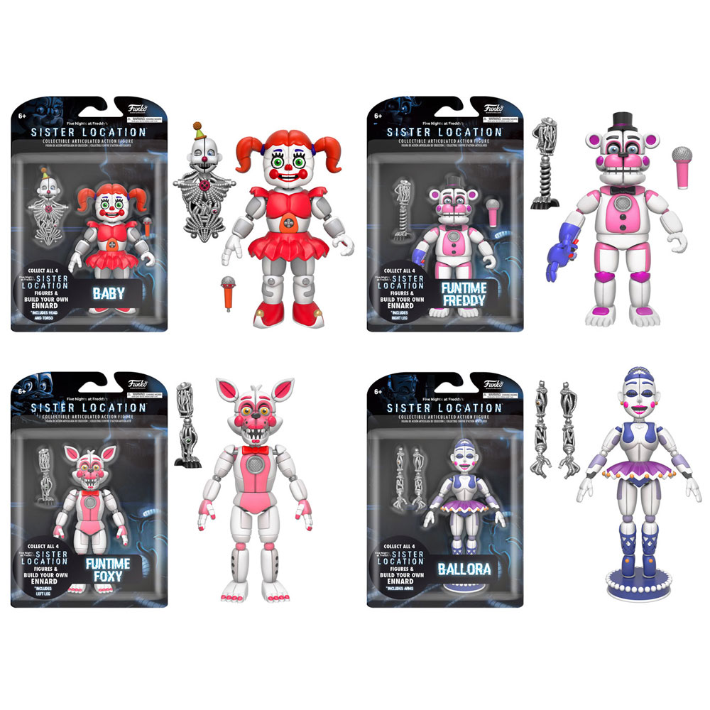 Funko Action Figures - Five Nights at Freddy's Series 3 - SET OF 4 (FT Freddy, FT Foxy, Ballora +)