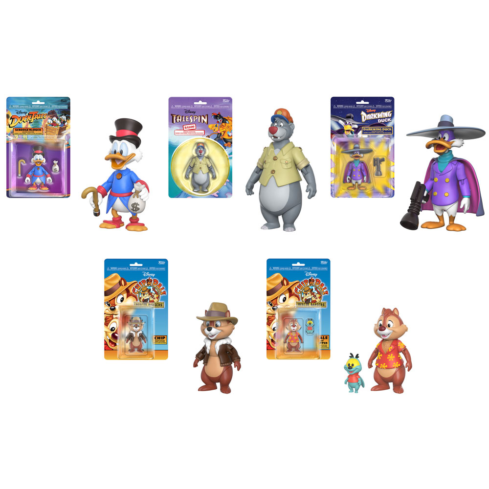 Funko Action Figures - The Disney Afternoon - SET OF 5 (Chip, Dale, Scrooge, Baloo & Darkwing)