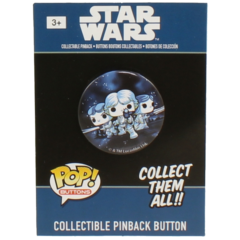 Funko Collectible Pinback Buttons - Classic Star Wars - LUKE SKYWALKER, PRINCESS LEIA & HAN SOLO