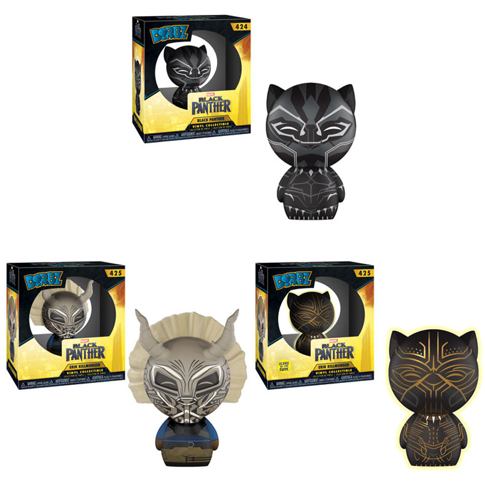 Funko Dorbz Vinyl Figures - Black Panther - SET OF 3 (Black Panther & 2 Erik Killmonger)