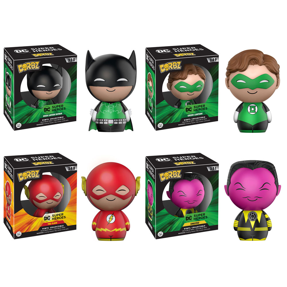 Funko Dorbz Vinyl Figures - DC Comics S1 - SET OF 4 (Sinestro, The Flash, Green Lantern & GL Batman)