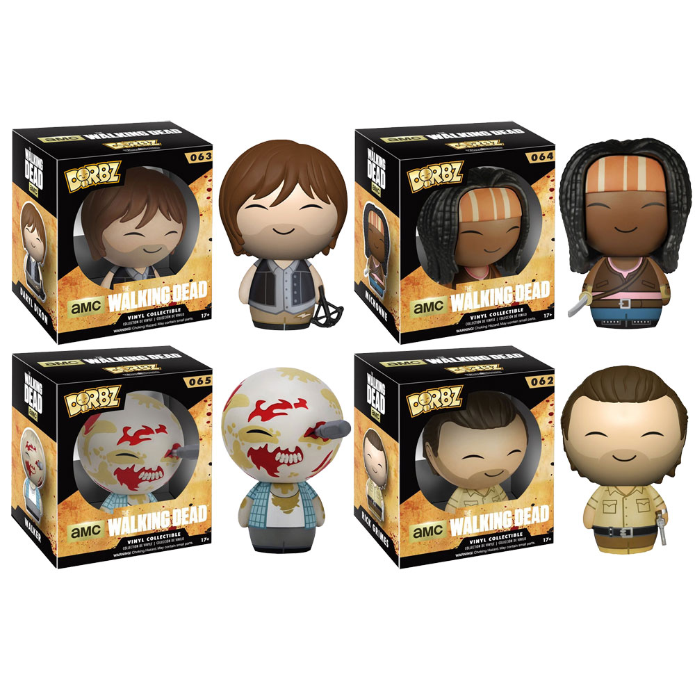 Funko Dorbz Vinyl Figures - The Walking Dead - SET OF 4 (Daryl, Michonne, Rick & Walker)