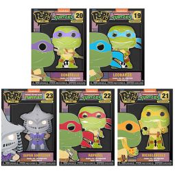 Funko POP! Teenage Mutant Ninja Turtles (Cartoons) Enamel Pins - SET OF 5 (4 Turtles & Shredder)
