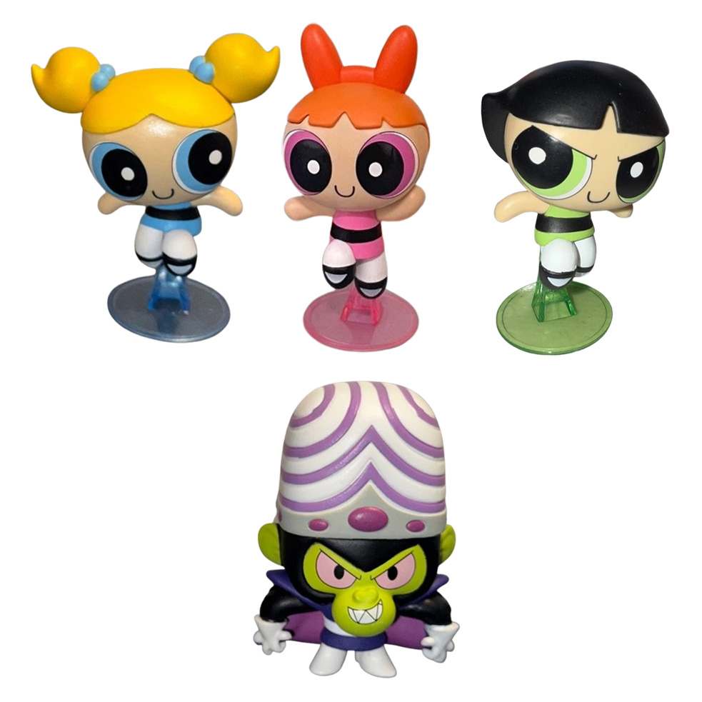 Funko Mystery Minis Vinyl Figures - Cartoon Network - SET OF 4 POWERPUFF GIRLS [Bubbles, Mojo +2]
