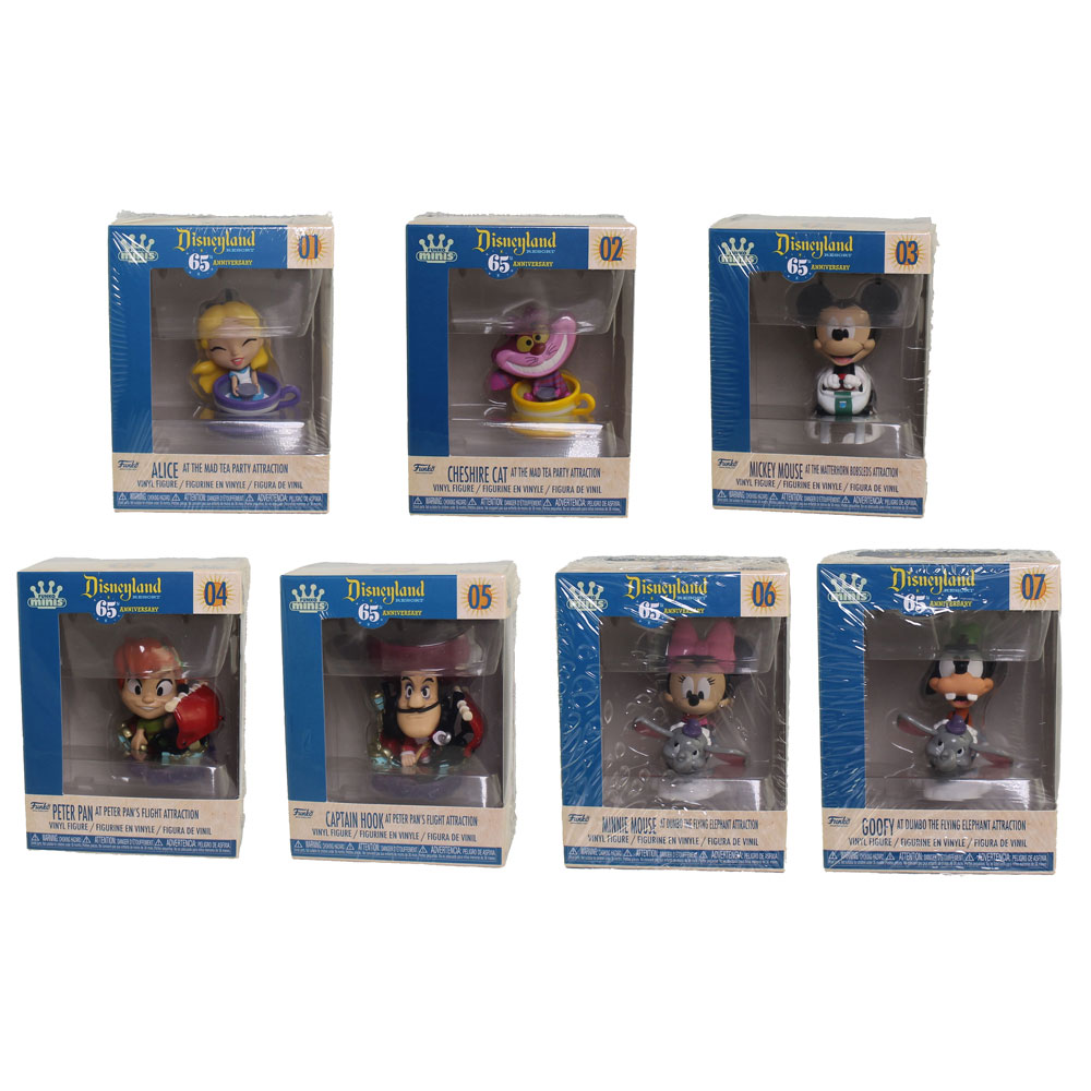 Funko Mini Vinyl Figures - Disneyland 65th Anniversary - COMPLETE SET OF 7 (Mickey, Goofy, Alice +4)