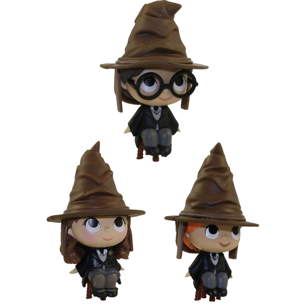 Funko Mystery Minis Vinyl Figures - Harry Potter S2 - SET OF 3 SORTING HATS (Harry, Ron & Hermione)