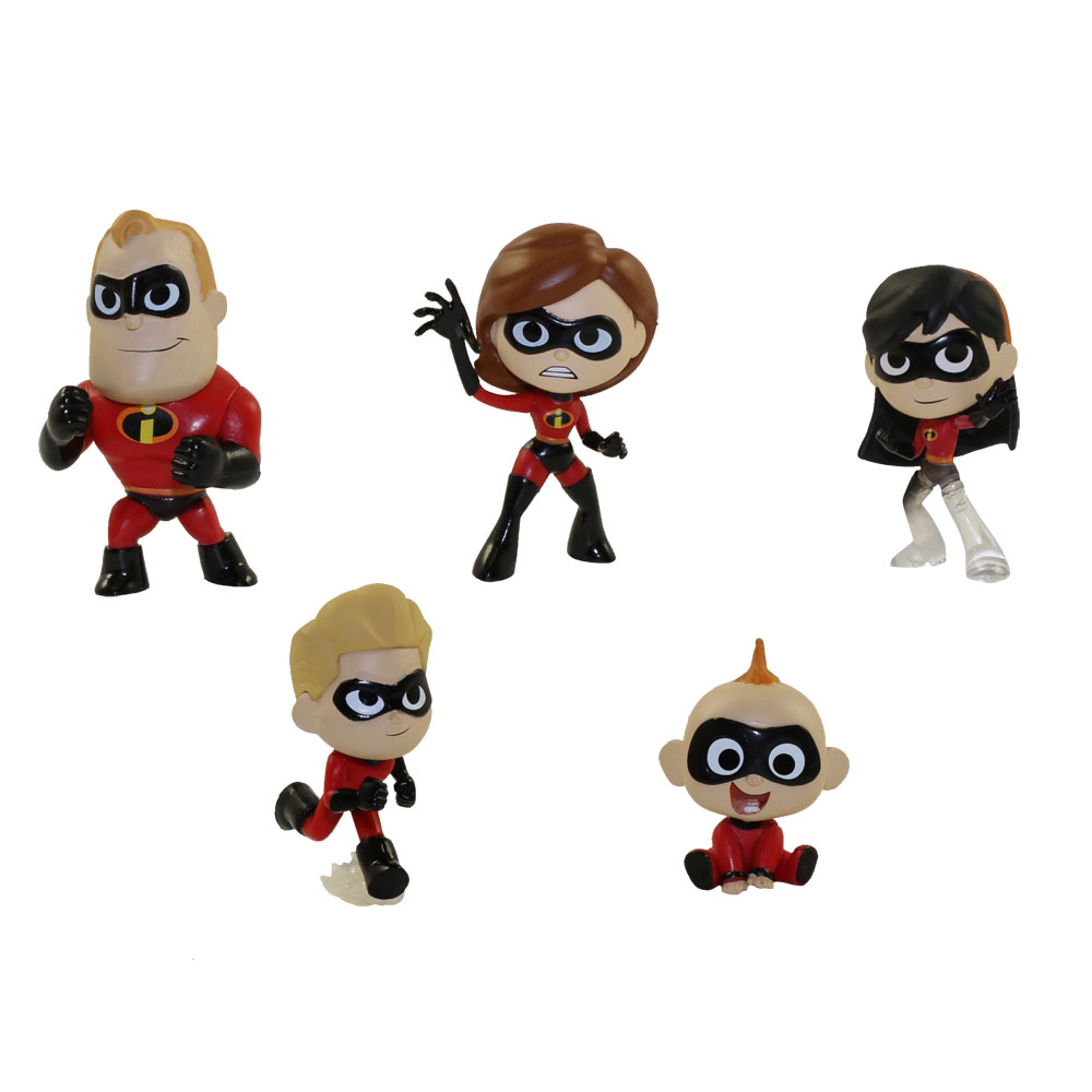 Funko Mystery Mini Vinyl Figures - The Incredibles 2 - SET OF 5 INCREDIBLES (Red Suits)