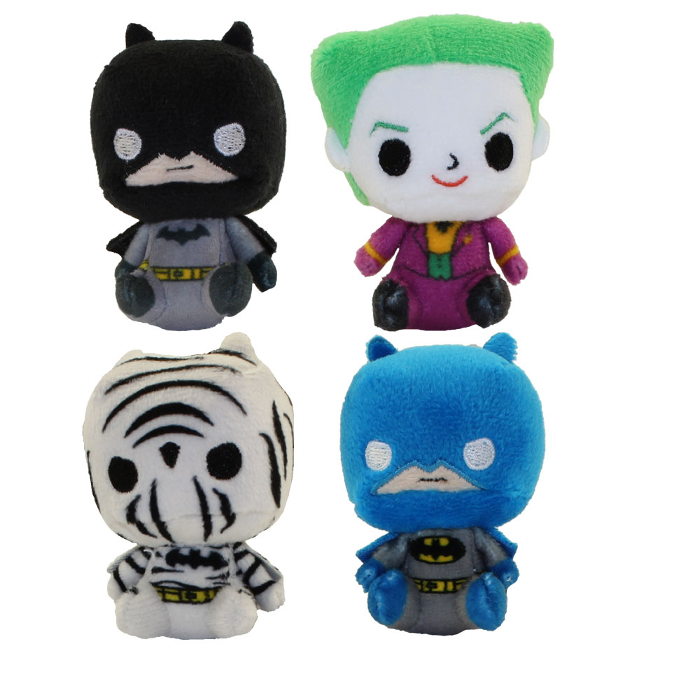 Funko Mystery Mini Plush - Batman Series 1 - SET OF 4 GUYS (Zebra, Black and Blue Batman & Joker)