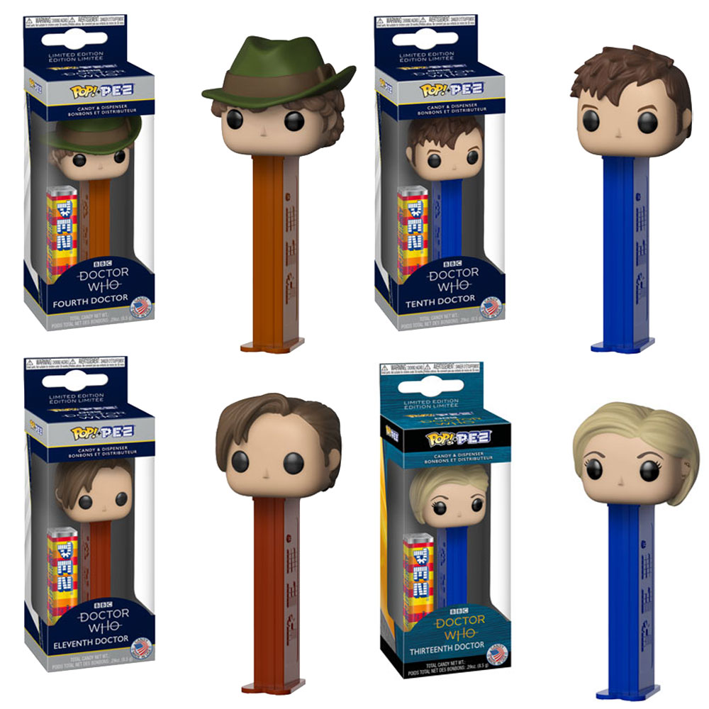 Funko POP! PEZ Dispensers - Doctor Who - SET OF 4 DOCTORS (4th, 10th, 11th & 13th)