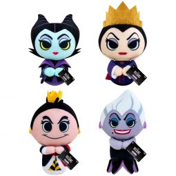 Funko Collectible Plushes - Disney Villains - SET OF 4 (Ursula, Maleficent +2)(4 inch)