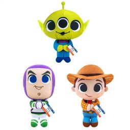 Funko Collectible POP! Plushes - Pixar - TOY STORY SET OF 3 (Woody, Buzz & Alien)(4 inch)