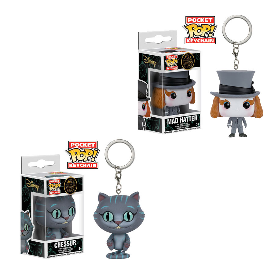 Funko Pocket POP! Keychains Through the Looking Glass - SET OF 2 (Chessur & Mad Hatter) (1.5 inch)