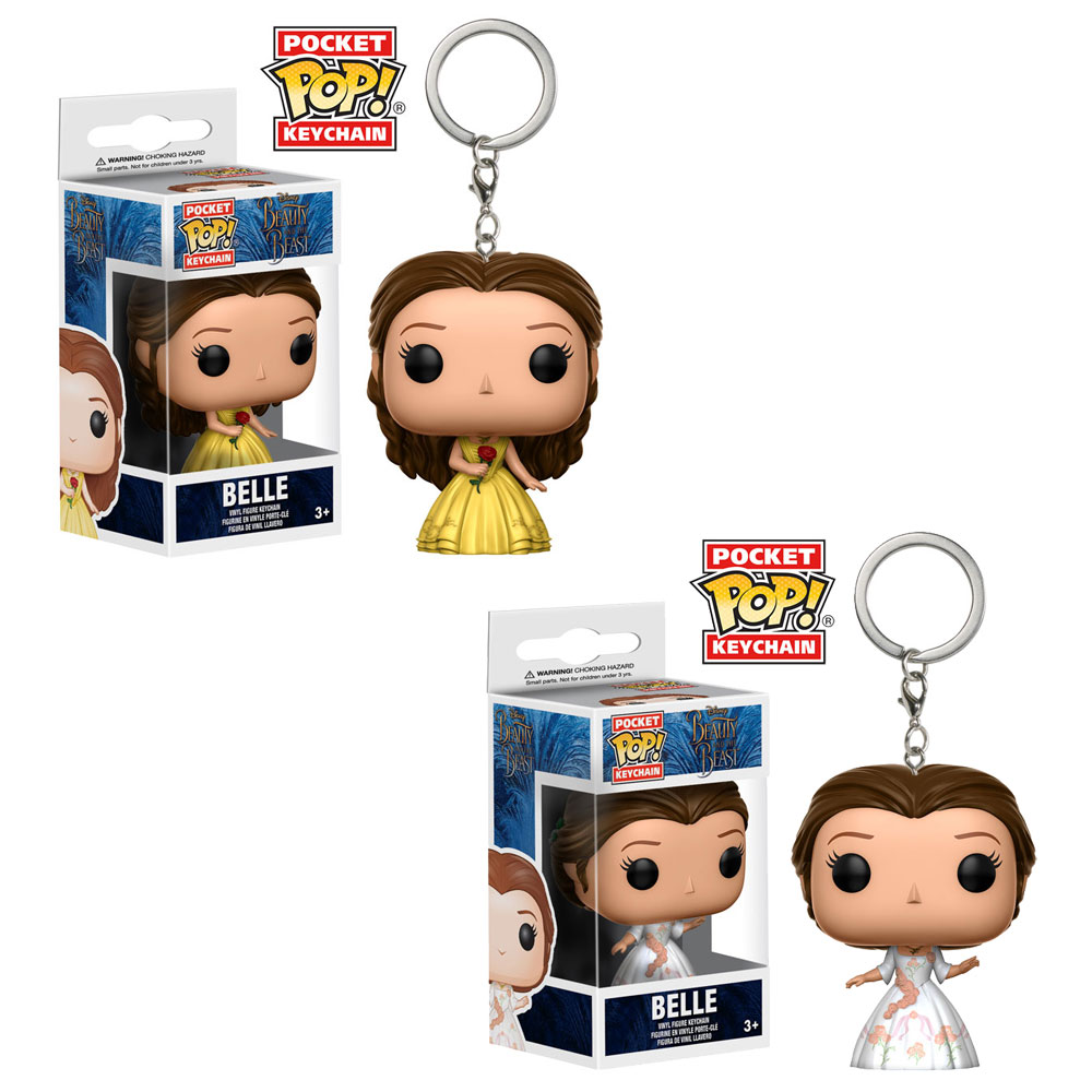 Funko Pocket POP! Keychains - Disney's Beauty & the Beast - SET OF 2 BELLES (Yellow & White Gowns)