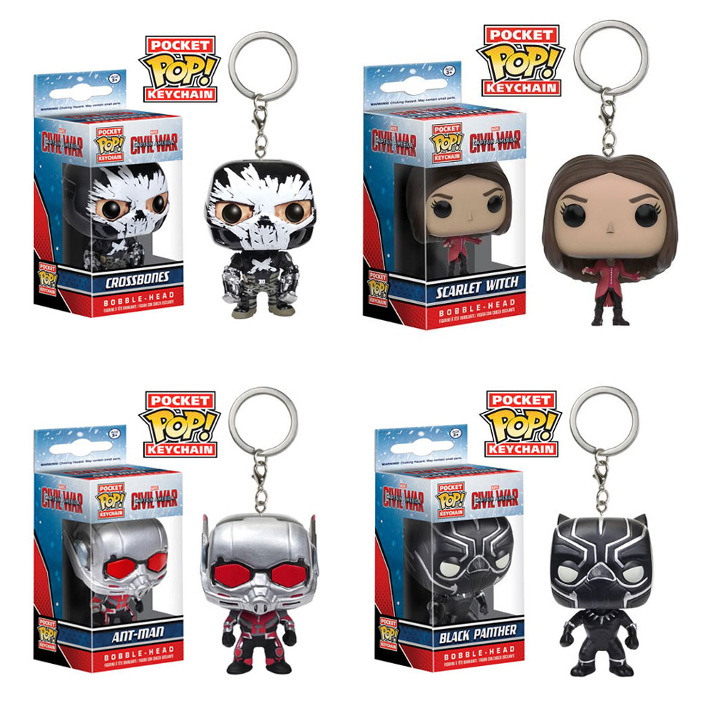 Funko Pocket POP! Keychains Captain America: Civil War - SET OF 4 (Crossbones, Ant-Man, B Panther &