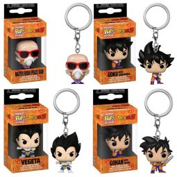 Funko Pocket POP! Keychains - Dragonball Z S2 - SET OF 4 (Gohan, Roshi, Goku & Vegeta)