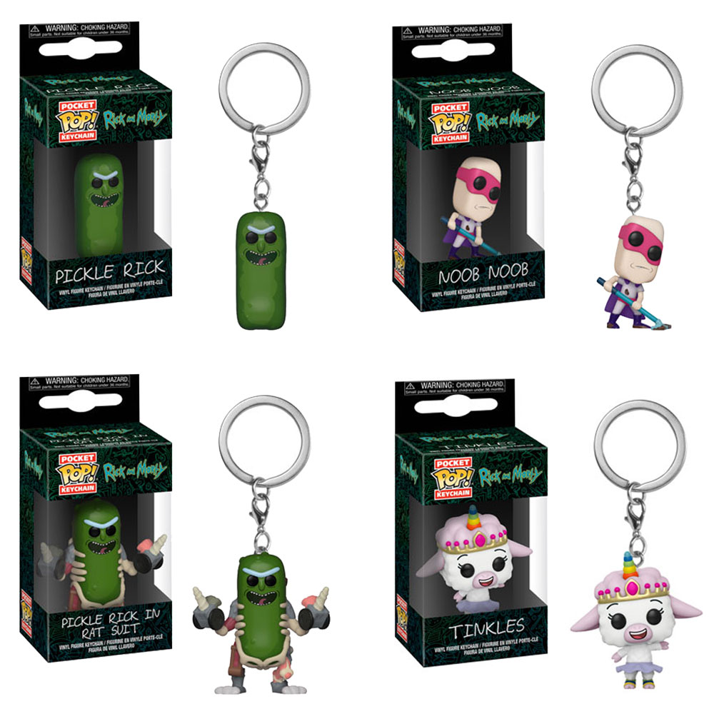 Funko Pocket POP! Keychain Rick and Morty S2 - SET OF 4 (Tinkles, Noob-Noob & 2 Pickle Ricks)