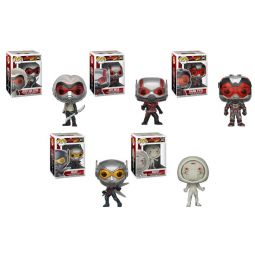 Funko POP! Marvel Vinyl Bobble-Heads - Ant-Man and The Wasp - SET OF 5 (Janet, Hank, Ghost, Ant-Man Funko POP! Marvel Vinyl Bobble-Heads - Ant-Man and The Wasp - SET OF 5 (Janet, Hank, Ghost, Ant-Man