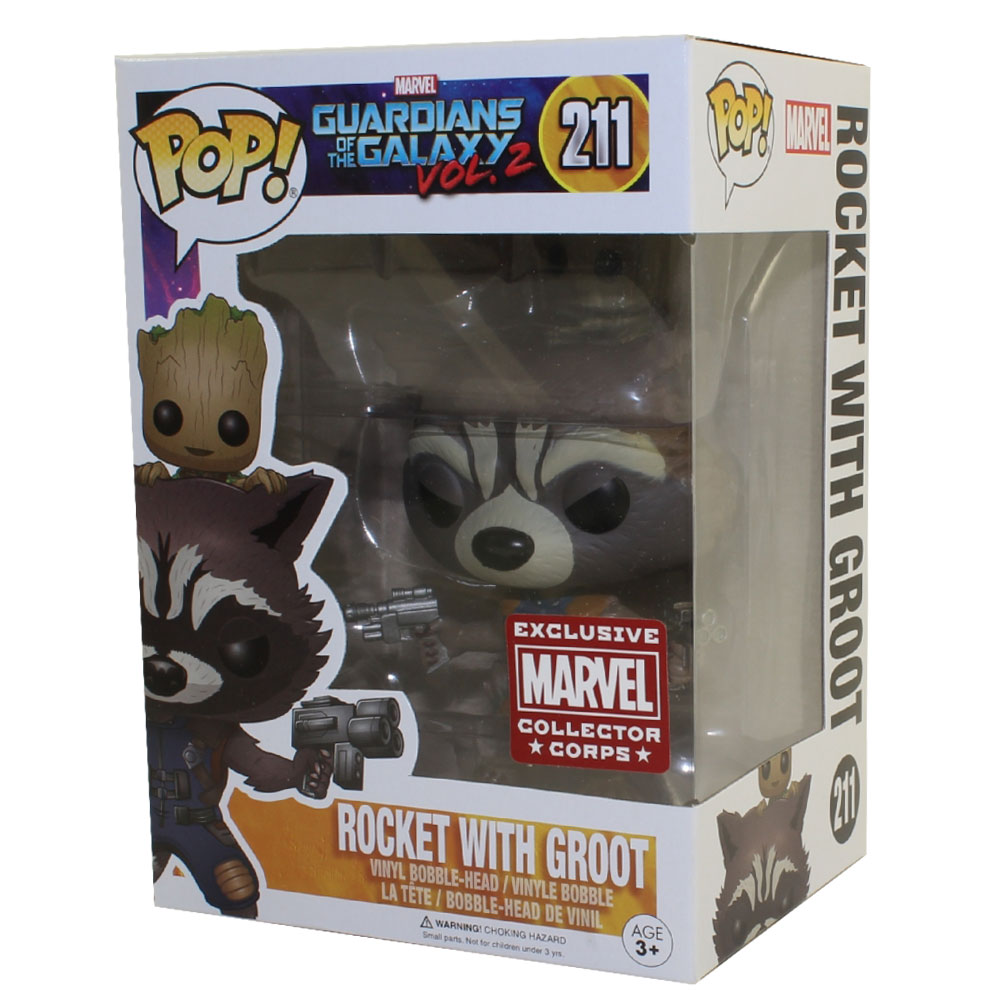 Funko POP! Marvel Collector Corps Vinyl Bobble-Head Figure - ROCKET with Groot #211 *Exclusive*