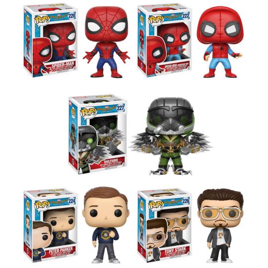 funko pop heroes vinyl bobble heads spider man homecoming set