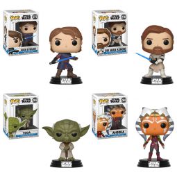 Funko POP! Star Wars Clone Wars Vinyl Bobbles - SET OF 4 (Yoda, Obi Wan, Anakin & Ahsoka) Funko POP! Star Wars Clone Wars Vinyl Bobbles - SET OF 4 (Yoda, Obi Wan, Anakin & Ahsoka)