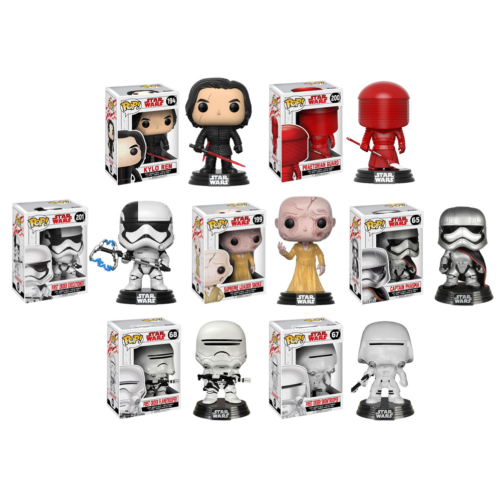 Funko POP! Star Wars Episode 8: The Last Jedi - Vinyl Bobbles - SET OF 7 BAD GUYS (Villains)