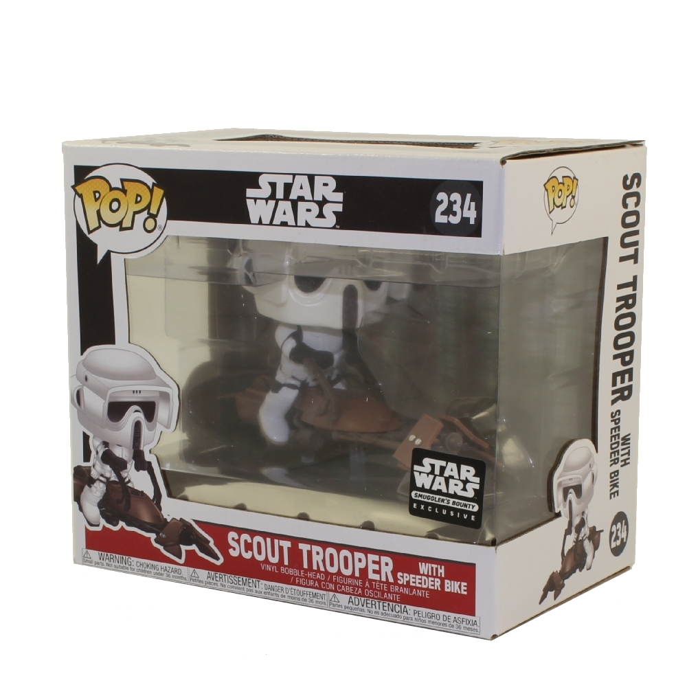 Funko POP! Rides Vinyl Bobble - Star Wars Smuggler's Bounty Exclusive - SCOUT TROOPER w/ Bike #234