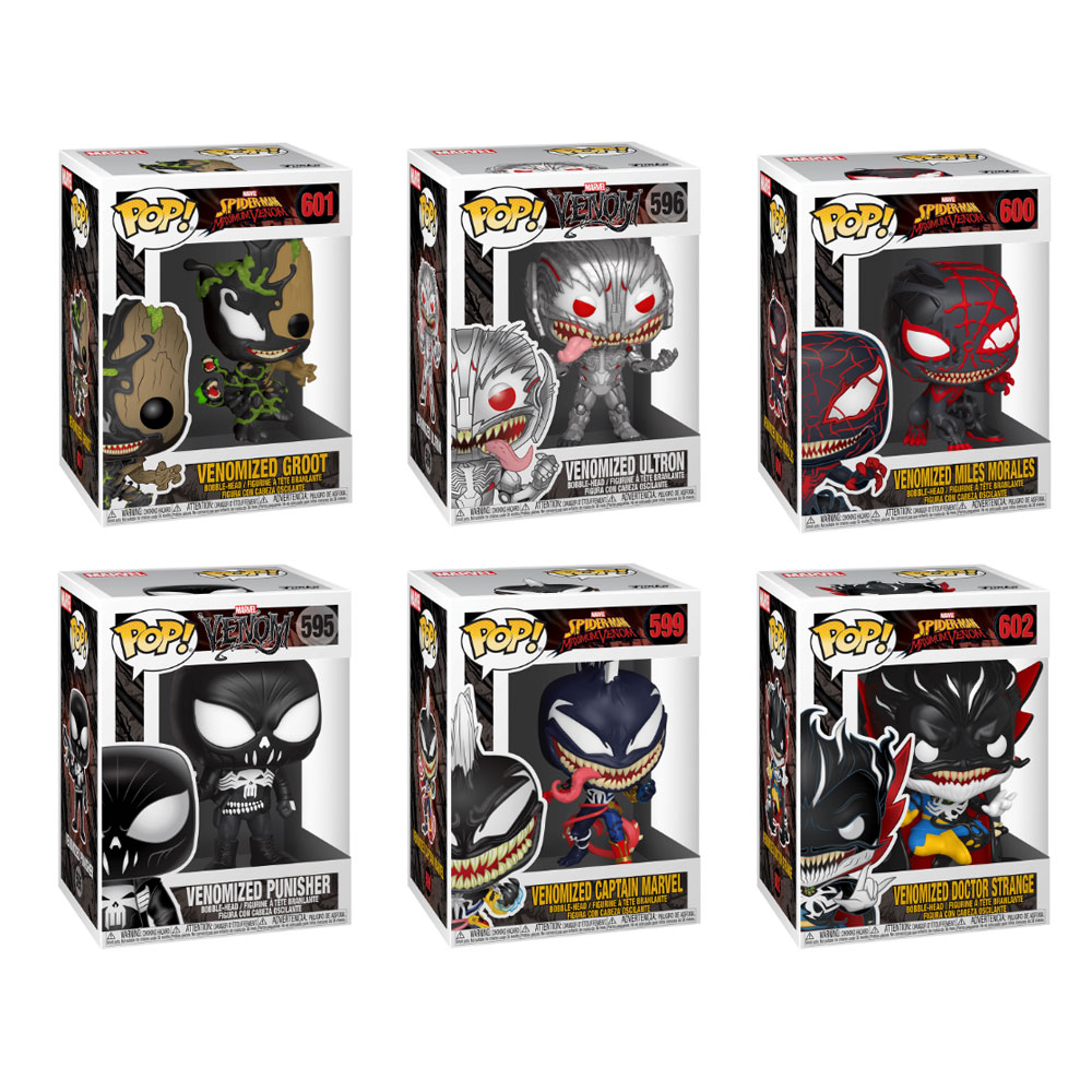 Funko POP! Marvel - Venom S3 Vinyl Bobble Figures - VENOMIZED SET OF 6 (Groot, Ultron +4)