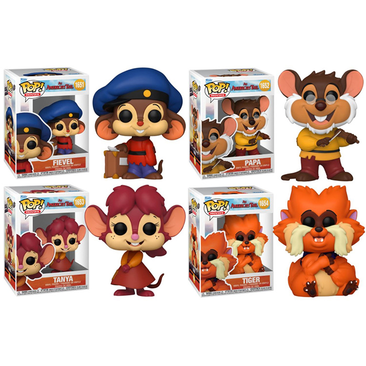 Funko POP! Movies - An American Tail Vinyl Figures - SET OF 4 [Tanya, Papa, Fievel & Tiger]