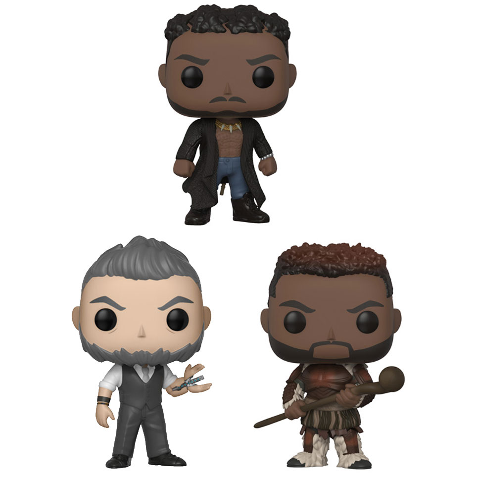 Funko POP! Marvel - Black Panther S3 Vinyl Figures - SET OF 3 (Killmonger, Klaw & M'Baku)