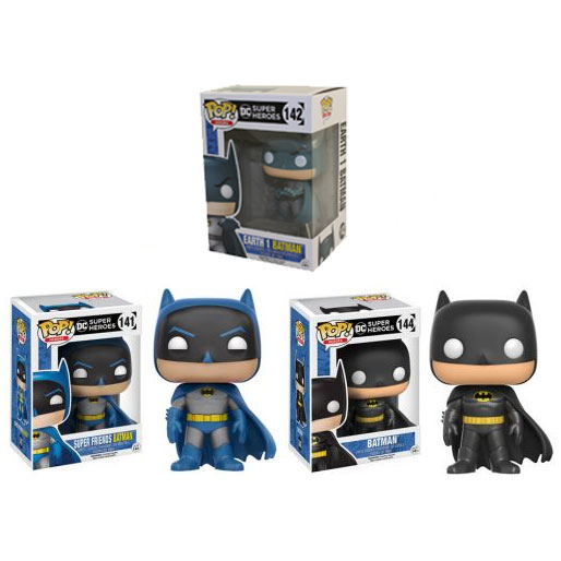 Funko POP! Heroes Vinyl Figures - SET OF 3 BATMAN (Earth 1, Super Friends, Classic)