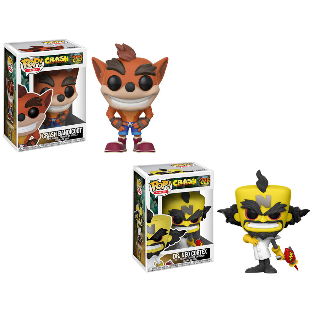 Funko POP! Games - Crash Bandicoot Vinyl Figures - SET OF 2 (Crash Bandicoot & Dr. Neo Cortex)