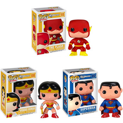 Funko POP! DC Heroes - Vinyl Figures - SET OF 3 (Superman, The Flash & Wonderwoman)