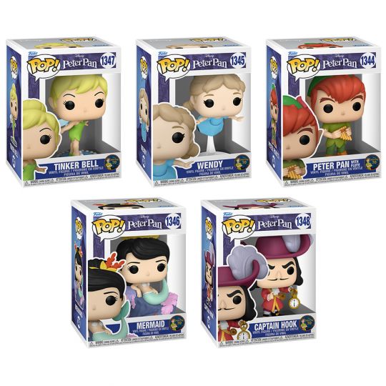Funko POP! Disney Peter Pan (70th Anniversary) Vinyl Figures - SET OF 5  (Wendy, Tinker Bell +2):  - Toys, Plush, Trading Cards,  Action Figures & Games online retail store shop sale