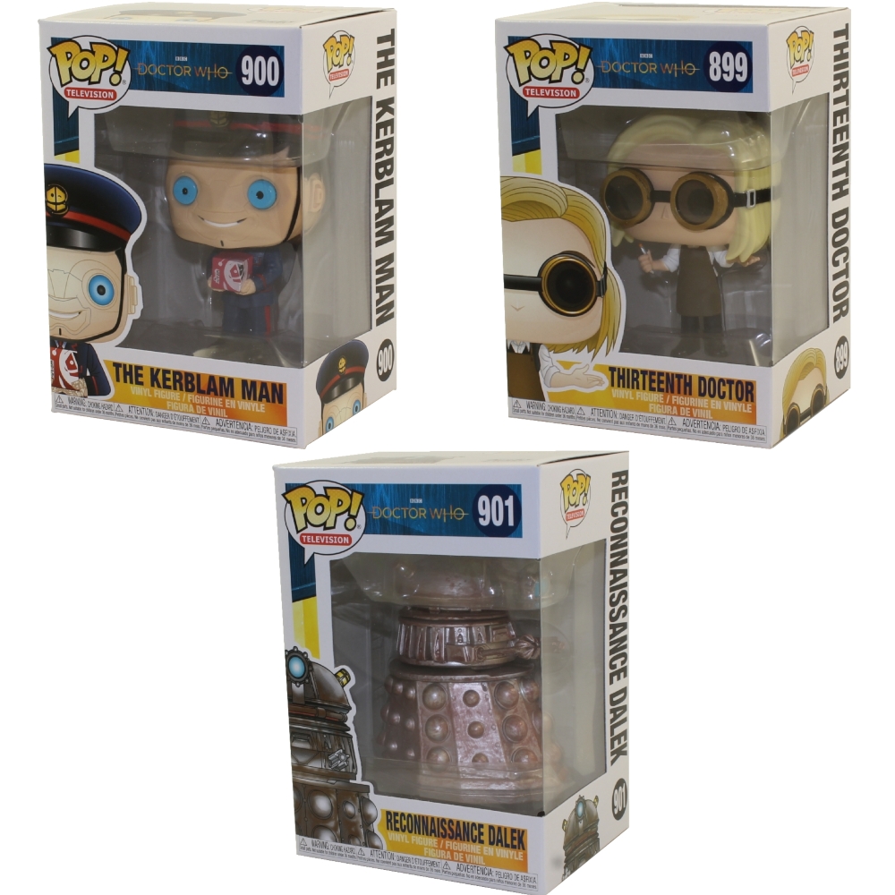 Funko POP! Television - Doctor Who S5 Vinyl Figures - SET OF 3 (Dalek, Kerblam Man & 13th)