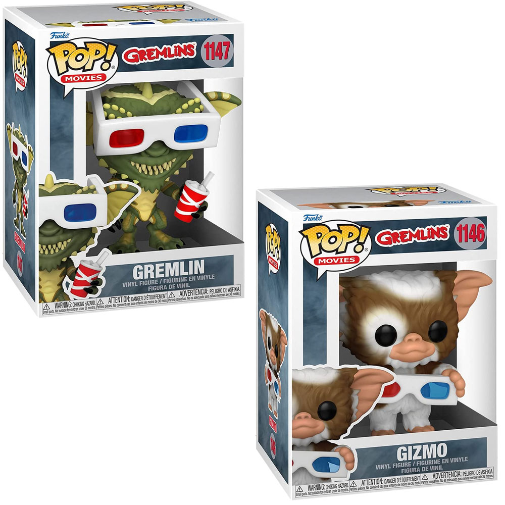 Funko POP! Movies - Gremlins S3 Vinyl Figures - SET OF 2 (Gizmo & Gremlin)(3D Glasses)