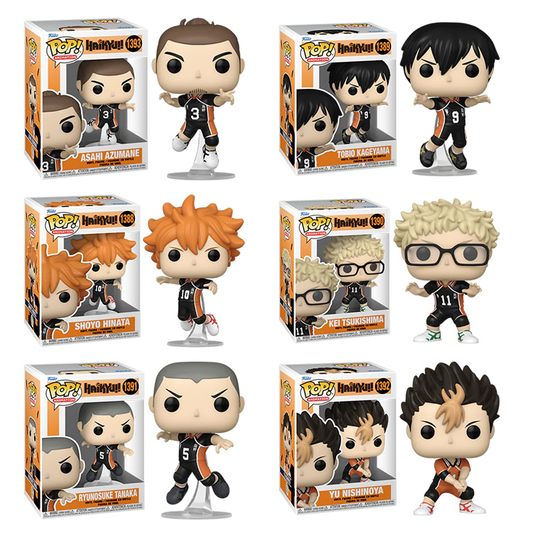 Funko POP! Animation - Haikyu! Vinyl Figures - SET OF 6 (Hinata, Azumane, Tanaka, Kageyama +2)