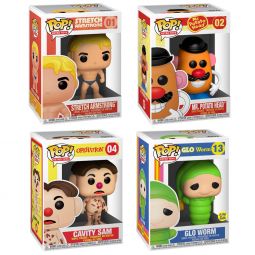 Funko POP! Hasbro Retro Toys Vinyl Figures - SET OF 4 (Potato Head, Glo Worm, Stretch Armstrong +1)