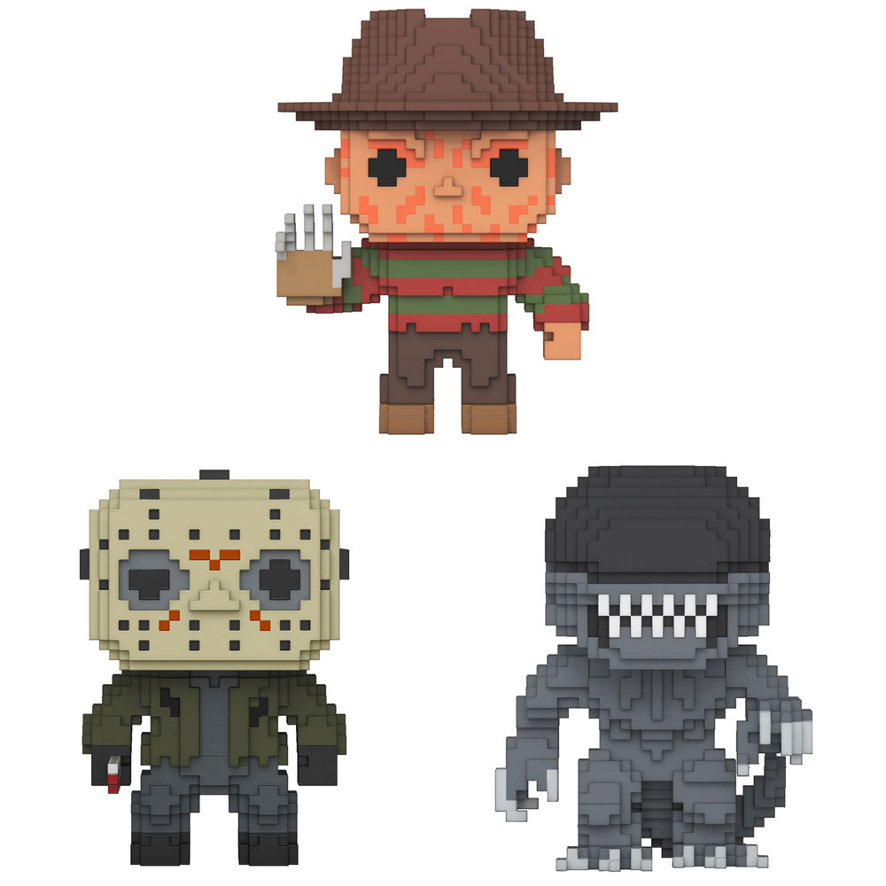 Funko 8-Bit POP! - Horror Series Vinyl Figures - SET OF 3 (Freddy, Jason & Alien)