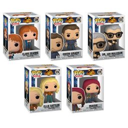 Funko POP! Movies - Jurassic World Dominion Vinyl Figures - SET OF 5 HUMANS (Ian, Claire, Owen +2)