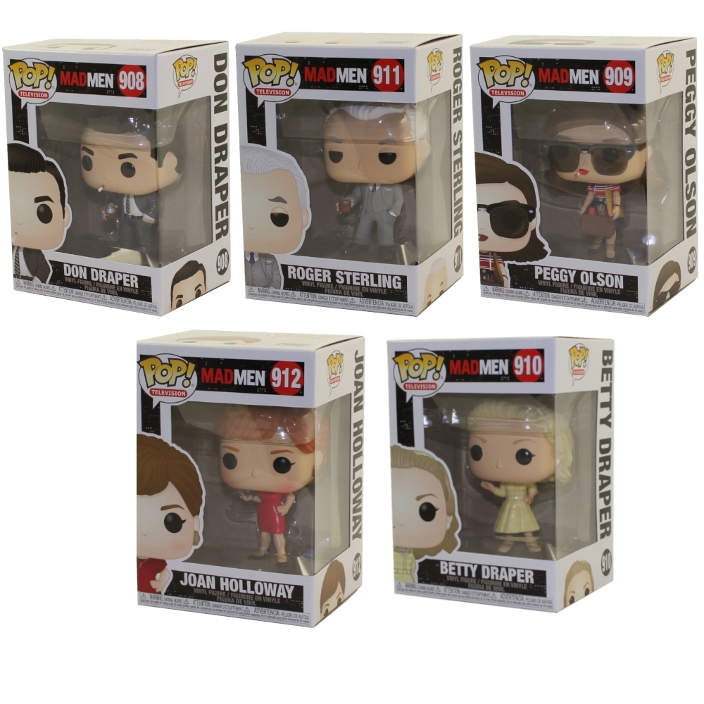 Funko POP! Television - Mad Men Vinyl Figures - SET OF 5 (Don, Joan, Peggy, Roger +1)