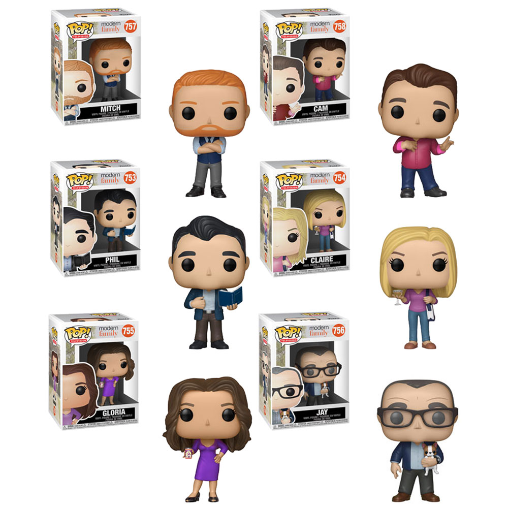 Funko POP! Television - Modern Family Vinyl Figures - SET OF 6 (Jay, Cam, Mitch, Phil +2)