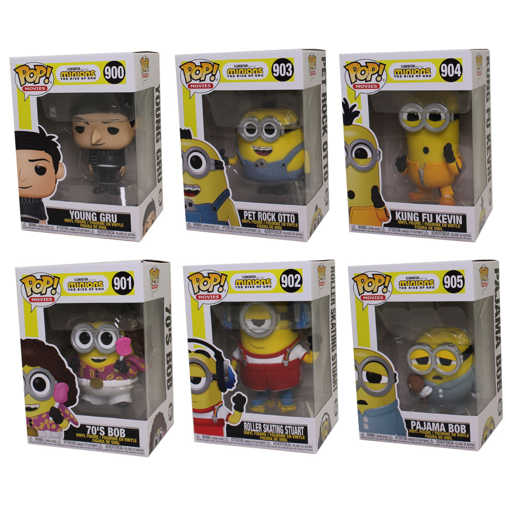 Funko POP! Movies - Minions 2 Vinyl Figures - SET OF 6 (Young Gru, Kung Fu Kevin +4)