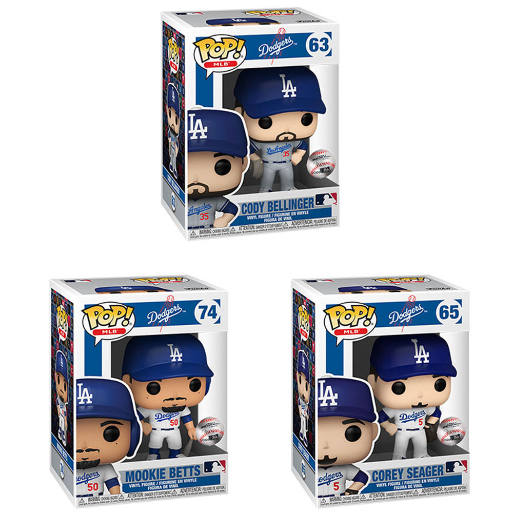 Funko POP! MLB Wave 6 Vinyl Figures - SET OF 3 DODGERS (Mookie, Bellinger & Seager)